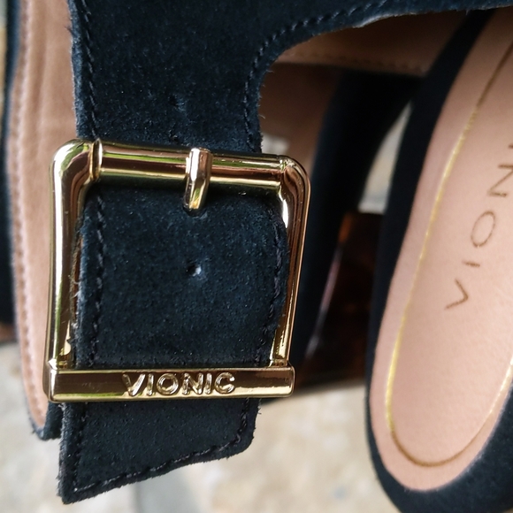 Vionic Perk Lacey Suede and Tortoise Bootie with Concealed Orthotic Support - Picture 2 of 12